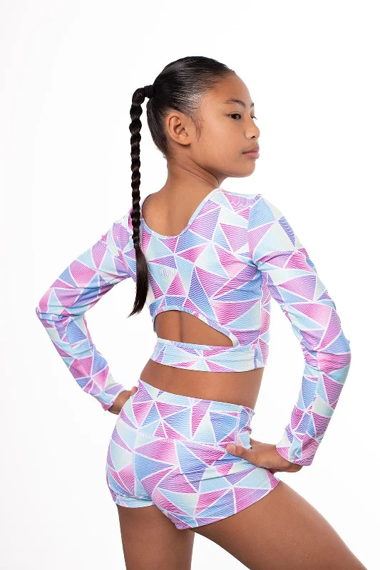 Sports top for active cardio -Prism Long Sleeve Crop Top