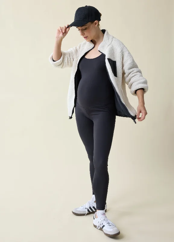 Sports top with mesh fabric -The Double Take Maternity Sherpa Jacket