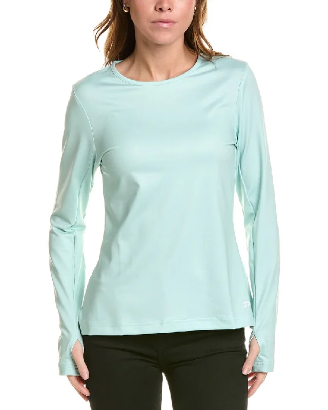 Sports top with trendy design -Spyder Lift Crewneck Top