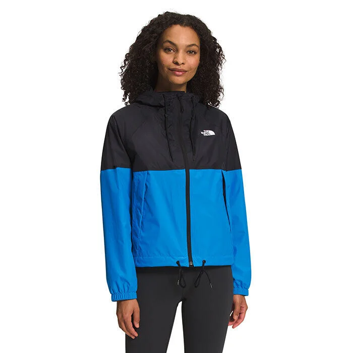 Sports top for gym cardio -The North Face Antora NF0A7QF1 Women's Blue Black Long Sleeve Rain Jacket SGN134