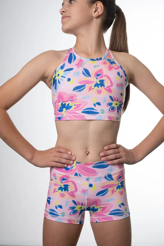 Sports top with fun fit -Luxe Wildflower Crop Top